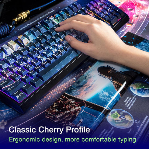 GUNMJO PBT Dye-Sublimation Astronaut Keycaps for Mechanical Keyboard, OEM Profile 61/87/104 Keys with Cherry Gateron MX