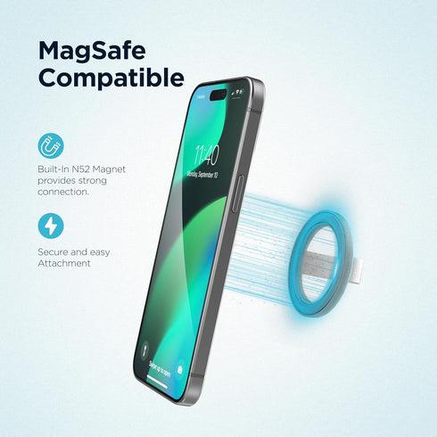 ENCASED Magnetic Phone Grip Holder (Compatible with MagSafe) Iridescent Sparkle Silicone Finger Loop Ring for iPhone