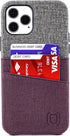 Dockem Wallet Case for iPhone 12 & 12 Pro, Built-in Metal Plate for Magnetic Mounting, Maroon and Grey