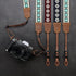 Padwa Lifestyle Camera Strap - 1.5" Crazy Horse Cowhide Head Cotton Strap, Vintage Embroidery for Cameras