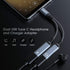 ZOOAUX USB C Splitter, 2-in-1 Type C Audio Dongle Cable with PD 60W Fast Charging, Dual USB C Headphone and Charger