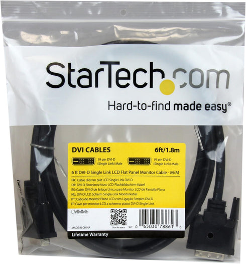 StarTech 6ft DVI Digital Flat Panel Monitor Cable