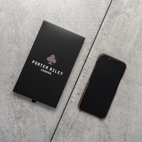 Porter Riley Leather Case for iPhone X/iPhone Xs - Chocolate Brown, Premium Genuine Leather Slimline Back Case