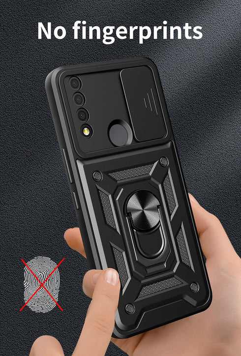 TCL 30 XE 5G Case with Magnetic Kickstand, Military-Grade Armor, Lens Protector & 2-Pack Tempered Glass - Black