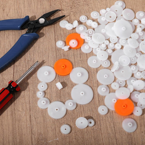 SynHHergyx 200PCS 0.5 White Plastic Gears Module Plastic Single Gear Spindle Small Motor Gears for DC Motor DIY Model