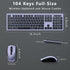 COVEVA 2.4GHz 104 Wireless Keyboard and Mouse Combo, Wireless Keyboard Mouse with USB Receiver, Water-Dropping Keycaps