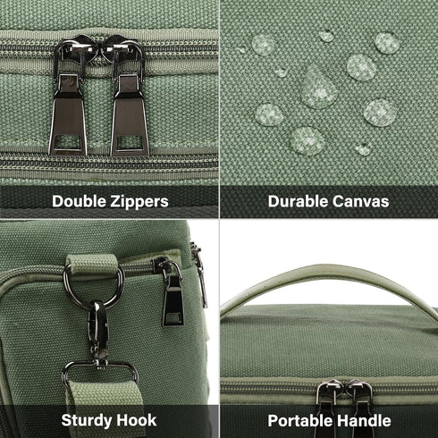 MOSISO Camera Bag, DSLR SLR Canvas Case, Vintage Padded Compact Crossbody Shoulder Messenger Bag, Army Green