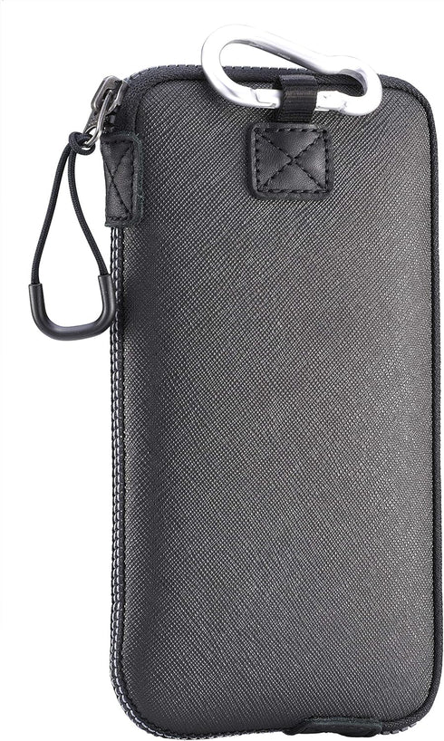OneJoy Neoprene Phone Pouch, Lightweight Protective Cellphone Sleeve with Large Zipper Opening (Black)