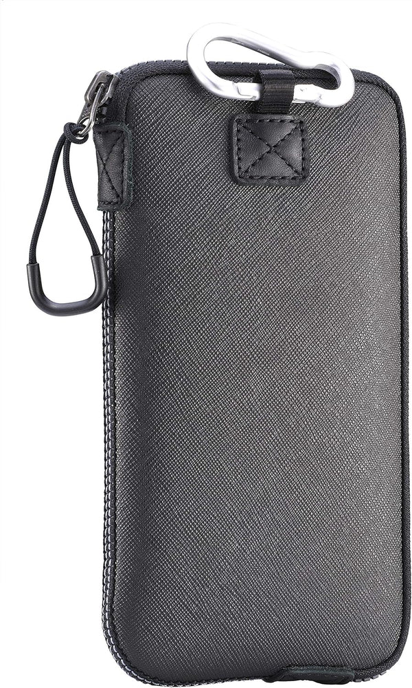 OneJoy Neoprene Phone Pouch, Lightweight Protective Cellphone Sleeve with Large Zipper Opening (Black)
