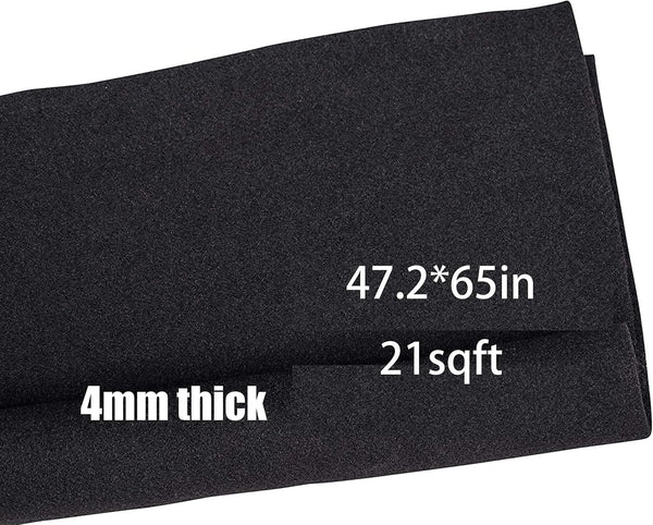 Speaker Box Carpet Fabric Black for Car Trunk Subwoofer Interior Cover Roll - 47 X 65 in