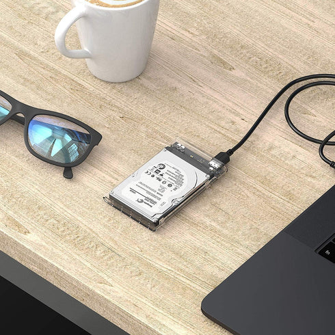 SABRENT 2.5 Inch SATA to USB 3.0 Tool Free Clear External Hard Drive Enclosure, Optimized for SSD