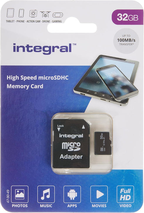 Integral 32GB High Speed V10 UHS-I U1 MicroSDHC Card