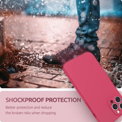 SURPHY Liquid Silicone Case for iPhone 13 Pro Max with Screen Protector, Camera Protection + Soft Microfiber Lining,