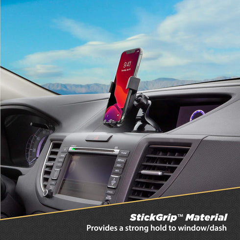 Scosche GHVWD GRAVITYDROP 3-in-1 Suction Cup or Vent Car Mount, Adjustable Rotating Mount