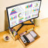 Hiceeden 2 Tier Bamboo Desktop Organizer, Desk Monitor Stand Riser with 2 Pen Holder, 1 Drawer, 2 Compartment Storage