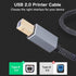 Printer Cable 20ft, USB 2.0 Type A Male to B Male, High Speed Compatible with HP, Canon, Dell, Epson, and More