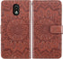 Hot Pepper Serrano 3 Wallet Case with Tempered Glass, Leather Flip Cover, Card Holder, Stand - Brown for A95B A95C A95J.