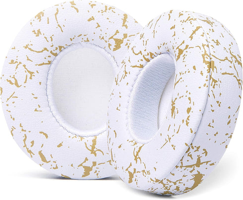 WC Extra Thick Replacement Earpads for Beats Solo 2 & 3 by Wicked Cushions - Gold Marble