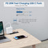 Conference Recessed Power Strip, 20W USB C Fast Charging, 2 Outlets, 2 USB Ports, 6ft Cord