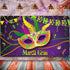 Mardi Gras Decorations, Extra Large Fabric Banner Backdrop for Carnival Party Supplies