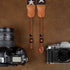 Padwa Lifestyle Pentagram Embroidered Camera Strap, Double Layer Cowhide Ends, 2" Cotton Woven Adjustable Vintage Neck