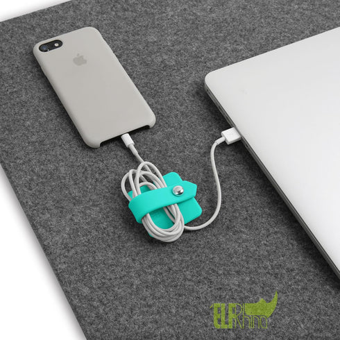 Cord Organizer Earbuds Holder - Earphone Wrap Winder for Headset, Headphone, Cable Management (Blue)