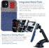 Dockem Wallet Case for iPhone 11, Built-in Metal Plate for Magnetic Mounting & 2 Card Holders (Blue & Grey)