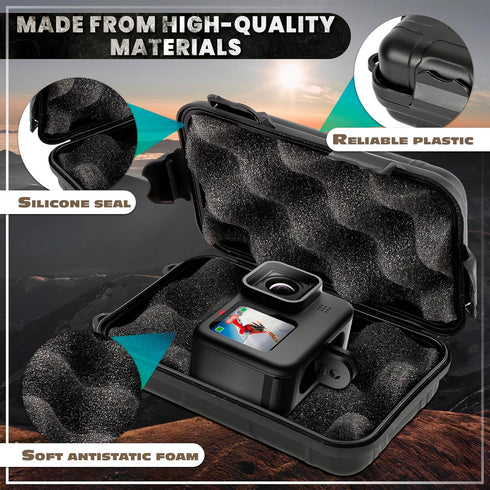 The Little Green Change 2Pcs Waterproof Storage Case with Foam - Plastic Box for Camera Foam Box Storage