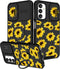 (2in1 Cute Girls Sunflower Kawaii Aesthetic Case for Samsung A14 5G, Black Design with Camera Cover and Ring Stand