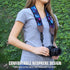 USA GEAR TrueSHOT Neck Strap Neoprene Camera Straps - Padded Camera Strap, Accessory Pocket, and Quick Release Buckles - Compatible with Canon, Nikon, Sony and More DSLR and Mirrorless Camera - Galaxy