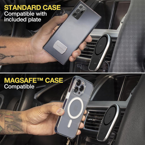 Scosche MPQ5DV-XTSP MagicMount Pro Charge5 15W Wireless Charging Car Mount, Magnetic Phone Holder for Dashboard/Vent