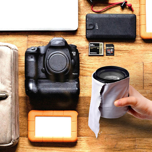 Eco-Fused Camera Lens Pouches, Microfiber Lens Cloth Bag, 4 Pack, Soft Camera Wraps for Multi-Sized Lenses and