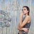 Melsan Silver Tinsel Foil Curtain, 2 Pack, 3.2 ft x 8.2 ft, Sparkle Metallic Backdrop for Party Decorations