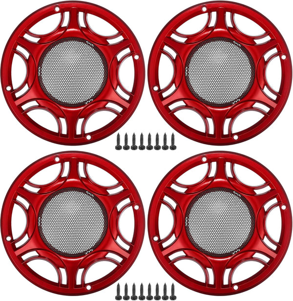 ACROPIX Pack of 4 Universal 6" Car Speaker Grills Cover Mesh Round Audio Speaker Protector Case