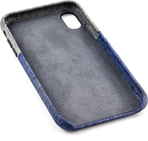Dockem Wallet Case for iPhone X/XS (5.8"), Built-in Metal Plate for Magnetic Mounting, 2 Credit Card Holder Slots, Blue