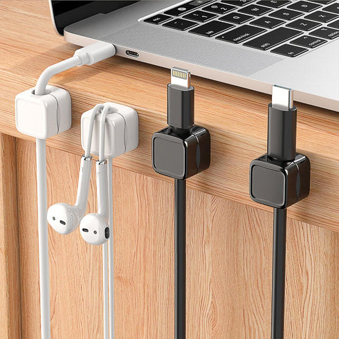 Picozon 12 Pack Magnetic Cable Clip Organizer, Adhesive Cord Holder for Phone, USB Charger, and Desktop Management
