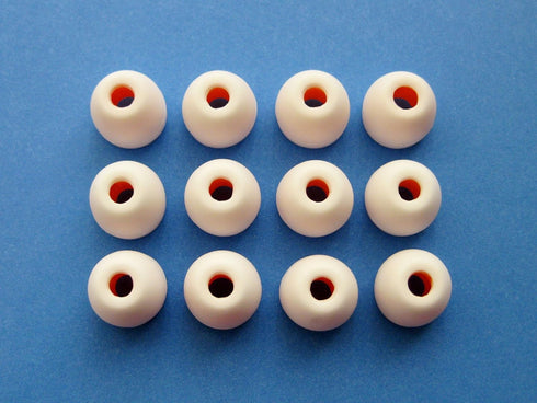 12 pcs (S) Small White Hybrid Replacement Set Earbuds, Eartips for Sony XBA, MDR, DR Series