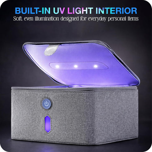 Brookstone UV Light Bag, Portable Sterilizing Bag for Everyday Items, Including Smart Phones, Masks and Small Gadgets