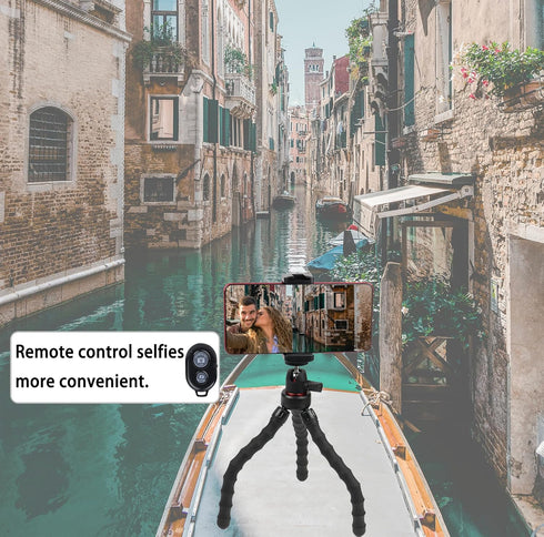 Purthet 17 16 15,Android Flexible Mini Tripod for Cell Phone with Wireless Remote and Clip, Compatible with iPhone