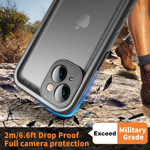 Cozycase iPhone 14 Waterproof Shockproof Dustproof Case, Heavy Duty 360 Full Body Military Grade with Screen Protector