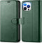 TUCCH Wallet Case for iPhone 12 Pro Max 5G, PU Leather Magnetic Flip Cover, Shockproof TPU Interior, Midnight Green