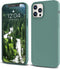 IceSword Pine Green iPhone 12 Pro Max Case - Thin Liquid Silicone Shockproof Cover, 6.7" with Soft Anti-Scratch