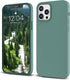 IceSword Pine Green iPhone 12 Pro Max Case - Thin Liquid Silicone Shockproof Cover, 6.7" with Soft Anti-Scratch