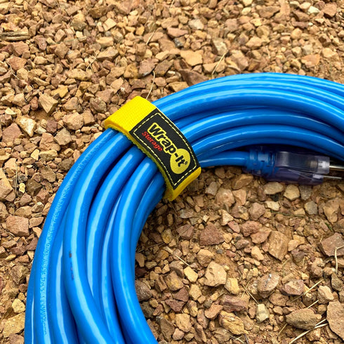 Quick-Straps by Wrap-It Storage - 12" (12 Pack) Yellow Extension Cord Holder for RV and Boat