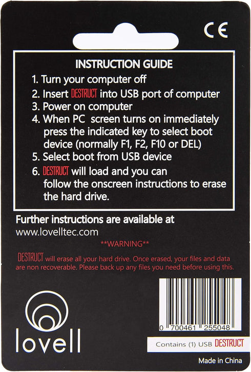 DESTRUCT USB - Military Grade Data Eraser for Hard Drives
