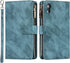 Jaorty Wallet Case for iPhone XR, Magnetic Leather Cover with 9 Card Slots, Wrist Strap, Stand Feature, Blue