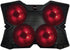 Portable Metal Mesh Laptop Cooler Pad, 4 Quiet Fans with Red LED Light, Adjustable Height, Black