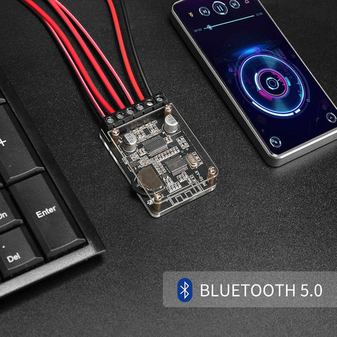Bluetooth Power Amplifier Board 2.0, Dual Channel Stereo Wireless Mini Amp Module with Protective Shell