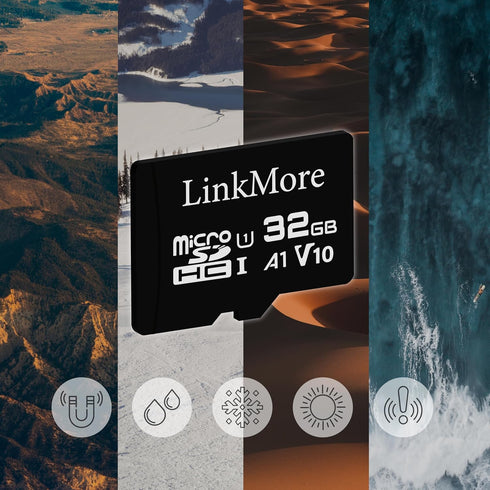 LinkMore XV11 32GB (2 Pack) A1, U1, V10, 10 90 MicroSD Flash Memory Card, Micro SDHC Card, UHS-I, Class Compatible