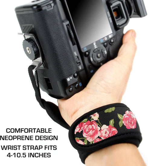 USA GEAR DualGRIP Professional Grip Camera Wrist Hand Strap, Neoprene Design, Compatible with DSLR, Mirrorless, Point &